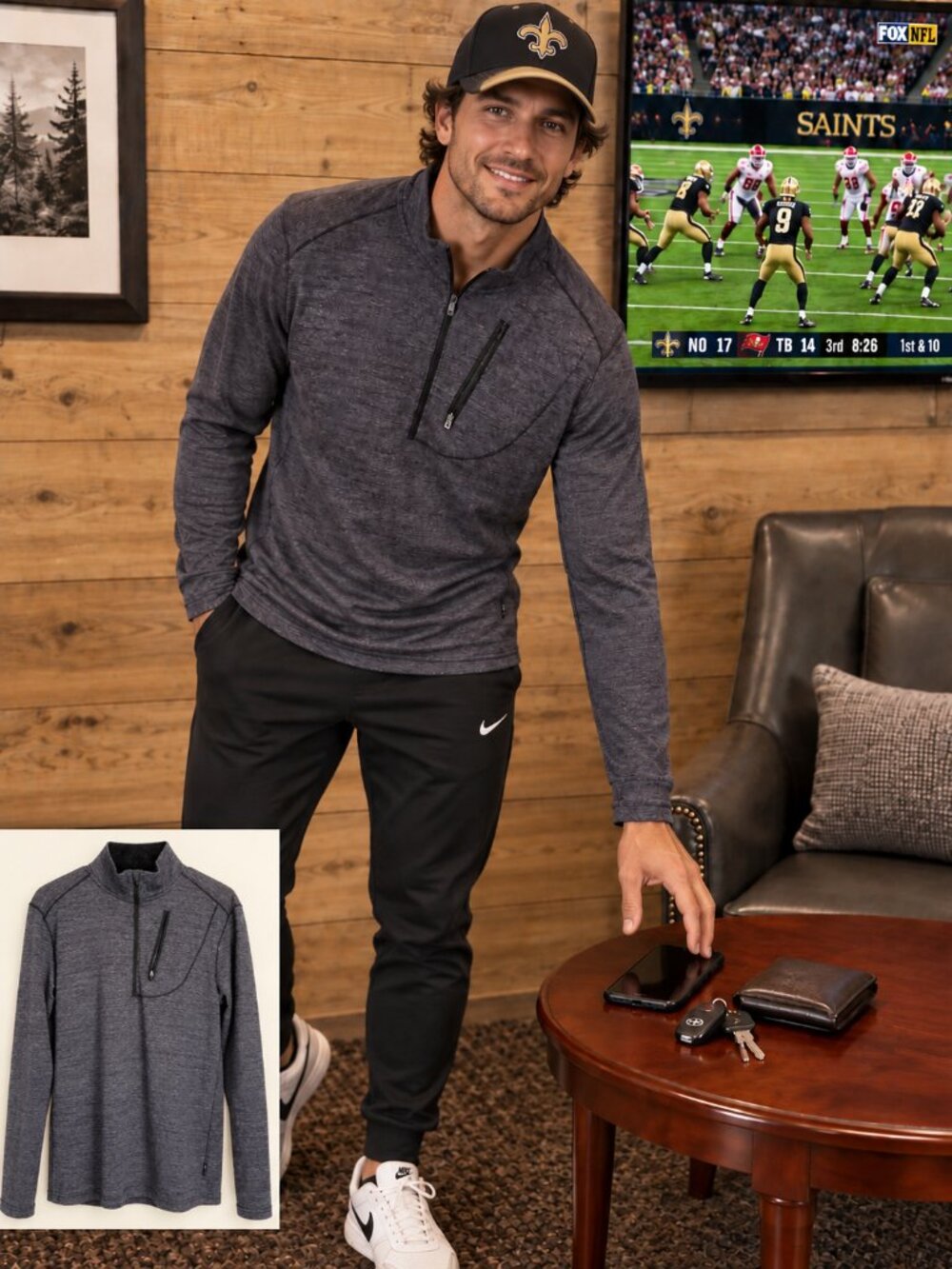 Swiss Tech Men’s Gray 1/4 Zip Performance Pullover Small NWOT